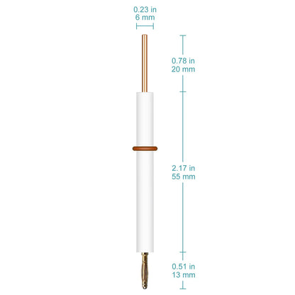Nickel Plated Copper Electrode Holder, 6x80 mm, 0.1-5 mm Clampable Thickness, >99.99% Purity, SGS Certified - GDMS Tested Electrode-Holder