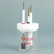 Comprehensive product view and setup components for StonyLab Non-Sealed Electrolytic Cell [50-100 ml]