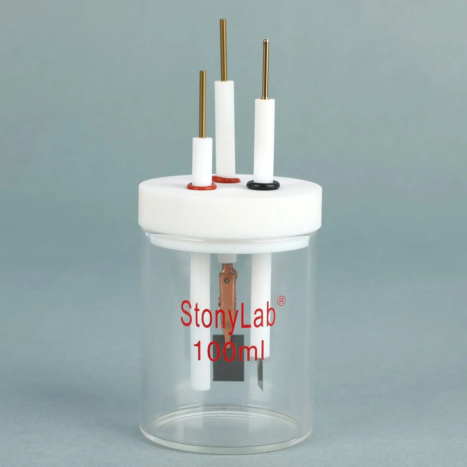 Comprehensive product view and setup components for StonyLab Non-Sealed Electrolytic Cell [50-100 ml]