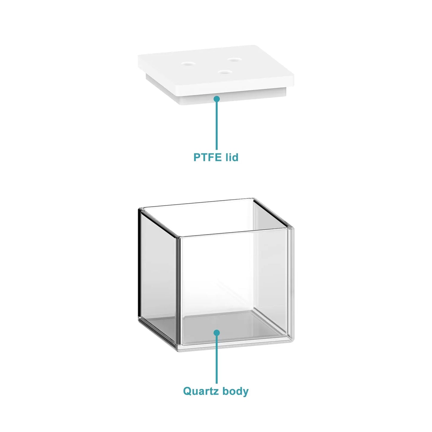 Non-Sealed Quartz Electrochemical Cell, 125 ml