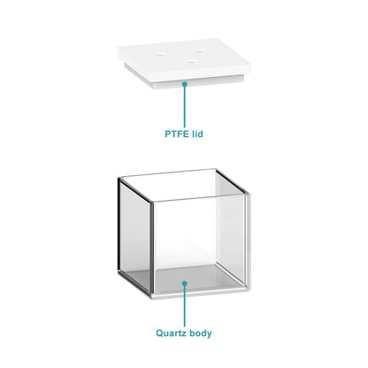 Non-Sealed Quartz Electrochemical Cell, 125 ml