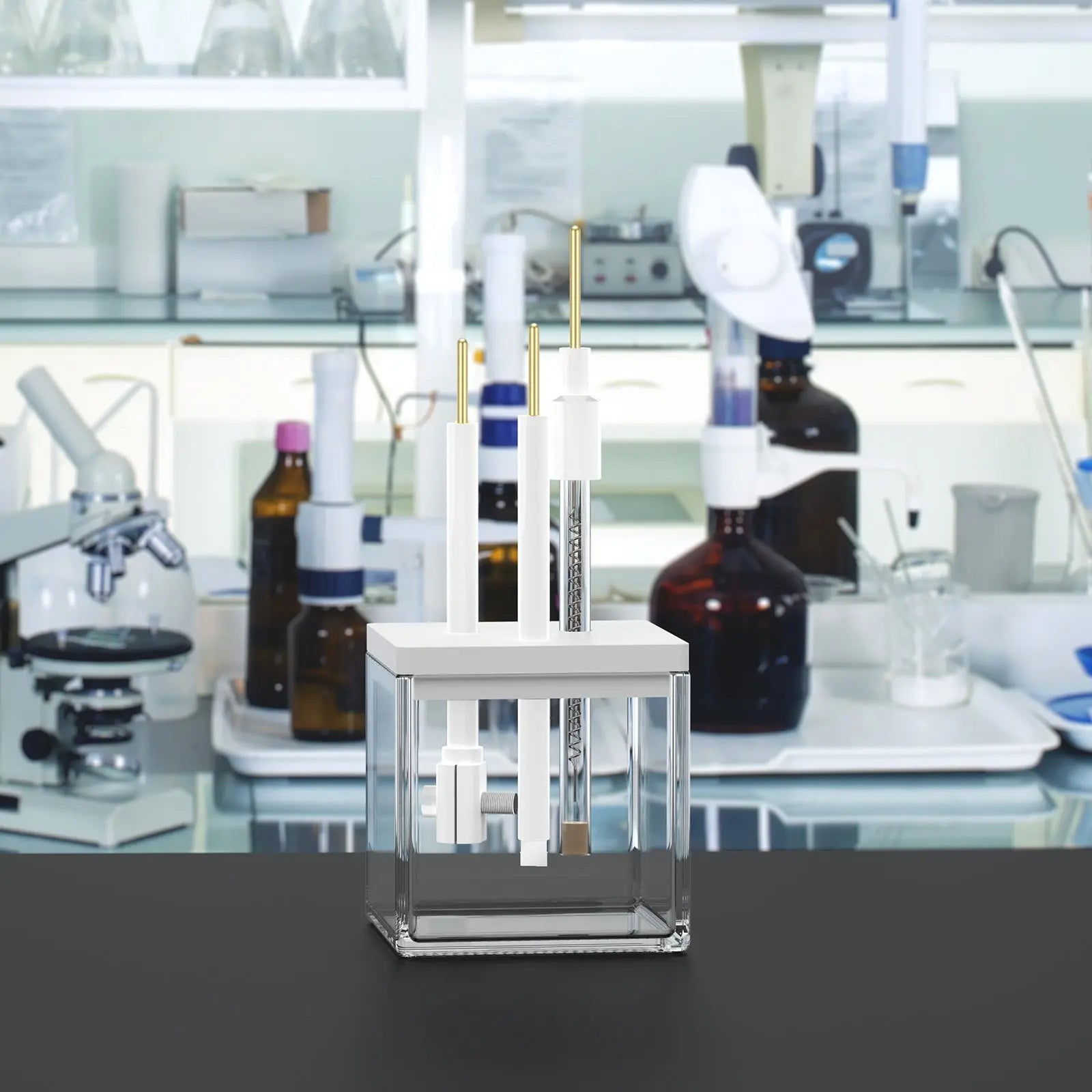 Detailed structural assembly component for StonyLab Non-Sealed Quartz Electrochemical Cell