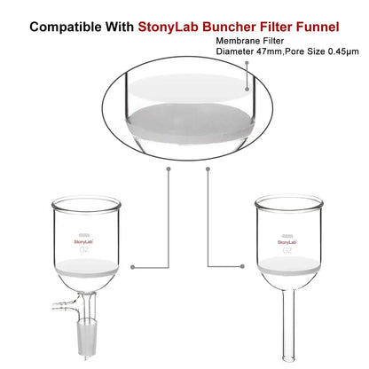 Nylon Membrane Filters, 0.45 |? Pore Size and 47 mm Diameter, 50 Pack Filter Papers