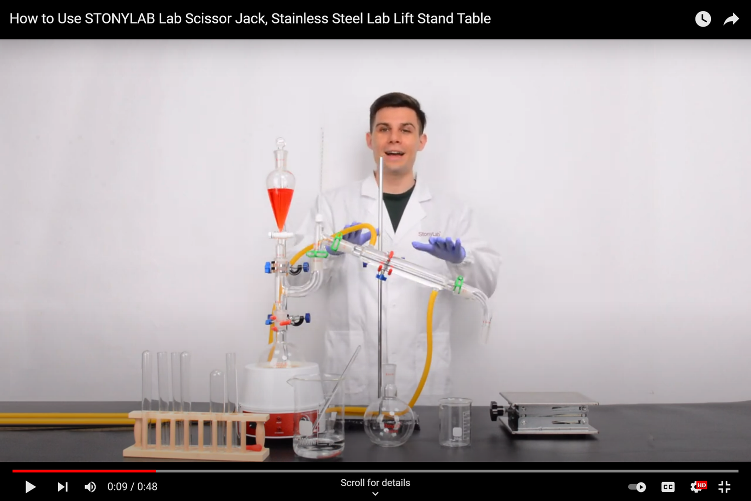 How to use Stonylab lab scissor jack.