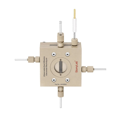 Multifunctional gas diffusion electrolysis cell, 4-in-1 modular PEEK and titanium flow cell with 1 cm² reaction area for CO₂ reduction and battery research StonyLab