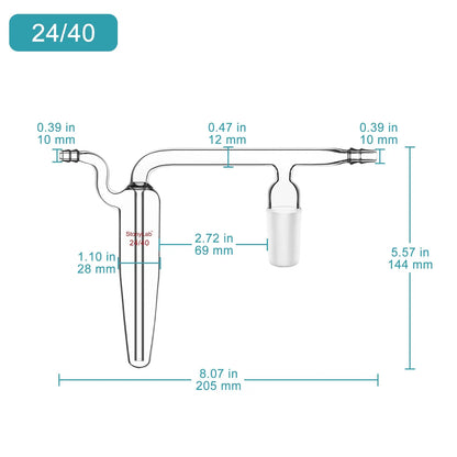 Oil Bubbler, 24/40 Joint, 10 mm Hose Connection, Spherical or Straight Bottles-Bottle Bubblers
