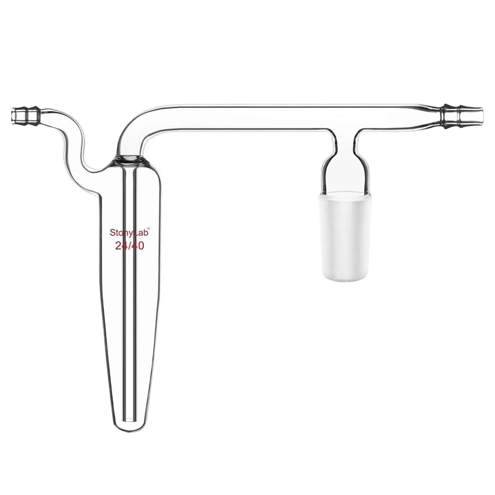 Oil Bubbler, 24/40 Joint, 10 mm Hose Connection, Spherical or Straight Bottles-Bottle Bubblers Straight