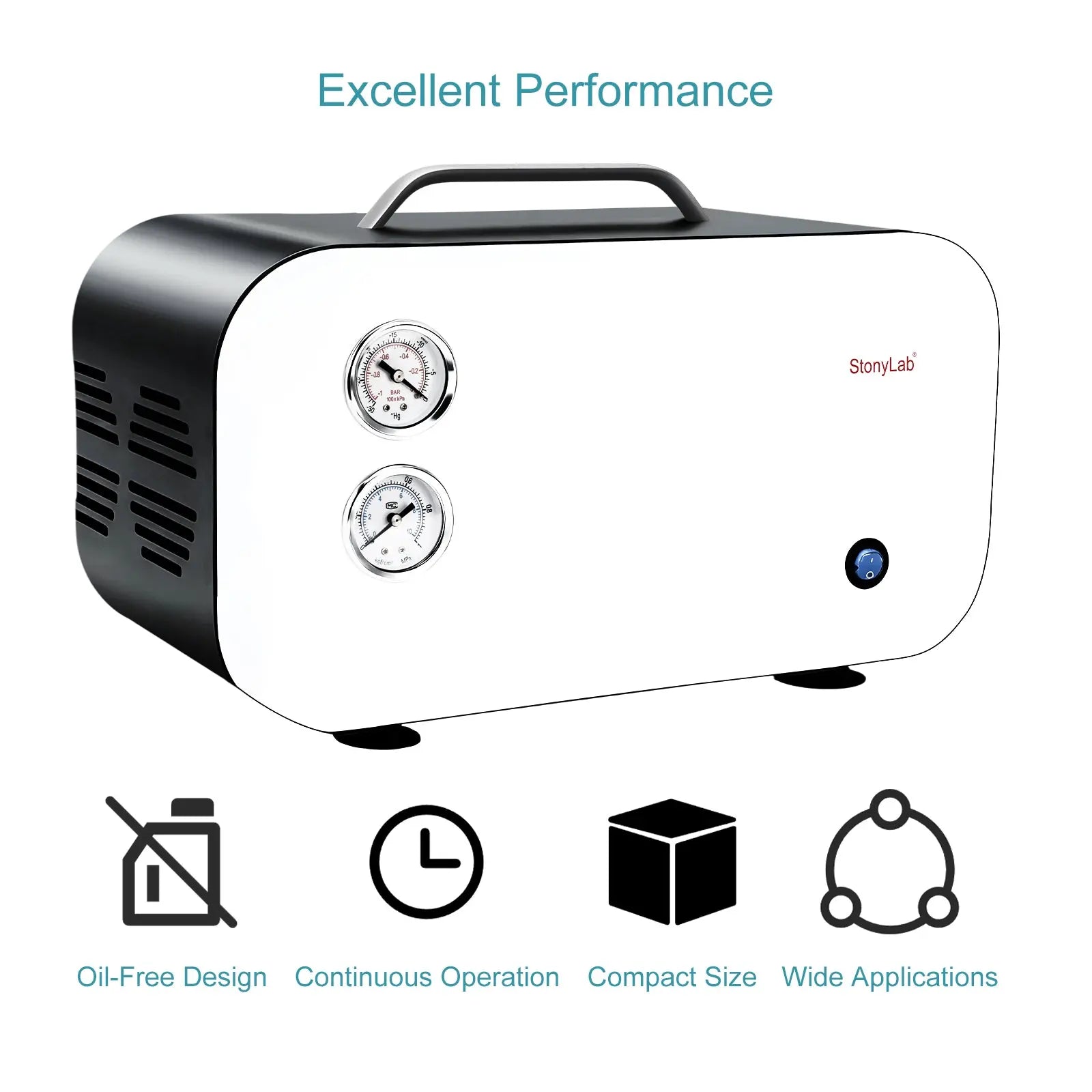 Oil-Free Diaphragm Vacuum Pump, 0.075-0.088 MPa, 10-55 L/min, Compatible with 110-220V Pump-Oil-free Pump