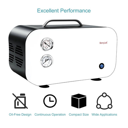 Oil-Free Diaphragm Vacuum Pump, 0.075-0.088 MPa, 10-55 L/min, Compatible with 110-220V Pump-Oil-free Pump