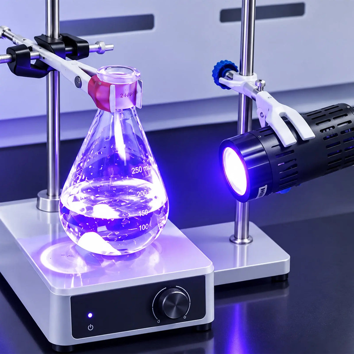 Open LED light source with adjustable output power, 250-360 nm UV or 365-950 nm Visible-NIR for photochemical research StonyLab