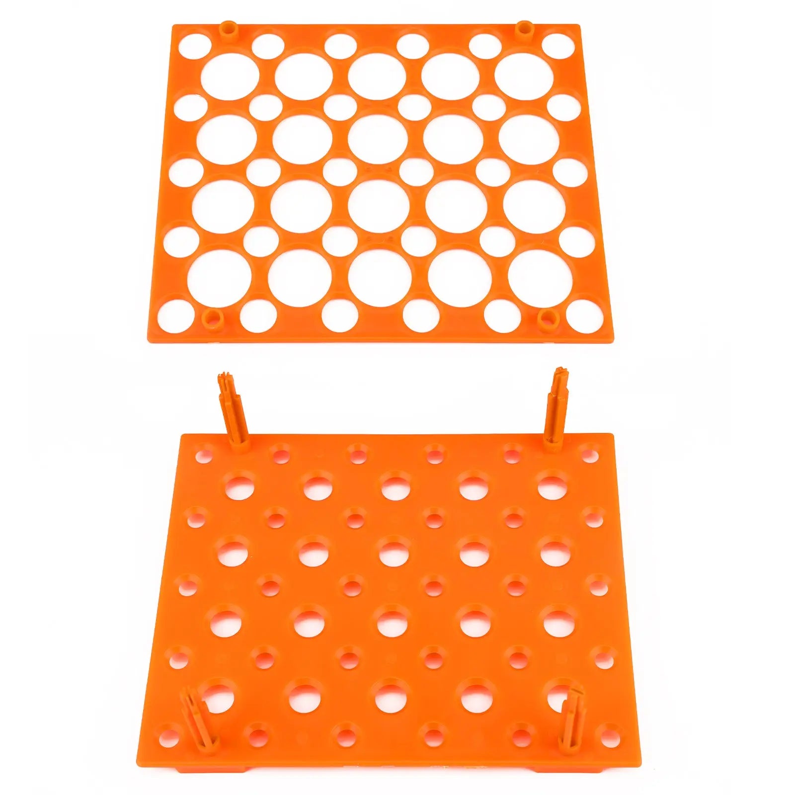 Side view and dimensional layout of the durable StonyLab Orange Centrifuge Tube Rack