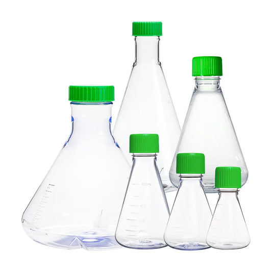 PC Triangular Cell Culture Shaker Erlenmeyer Flask, Enzyme & Pyrogen Free, Non-Pyrogenic