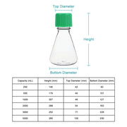 Close-up view showing the precise design and material of StonyLab PC Triangular Cell Culture Shaker Erlenmeyer Shake Flasks