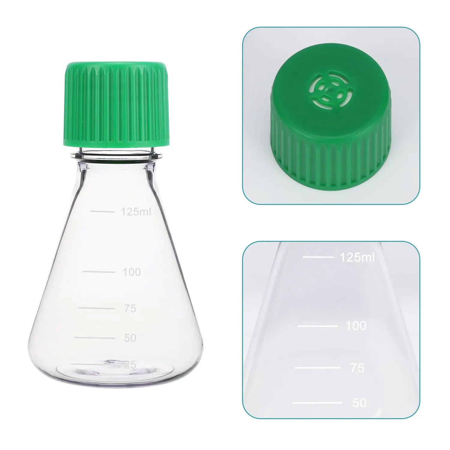 Side view and dimensional layout of the durable StonyLab PC Triangular Cell Culture Shaker Erlenmeyer Shake Flasks