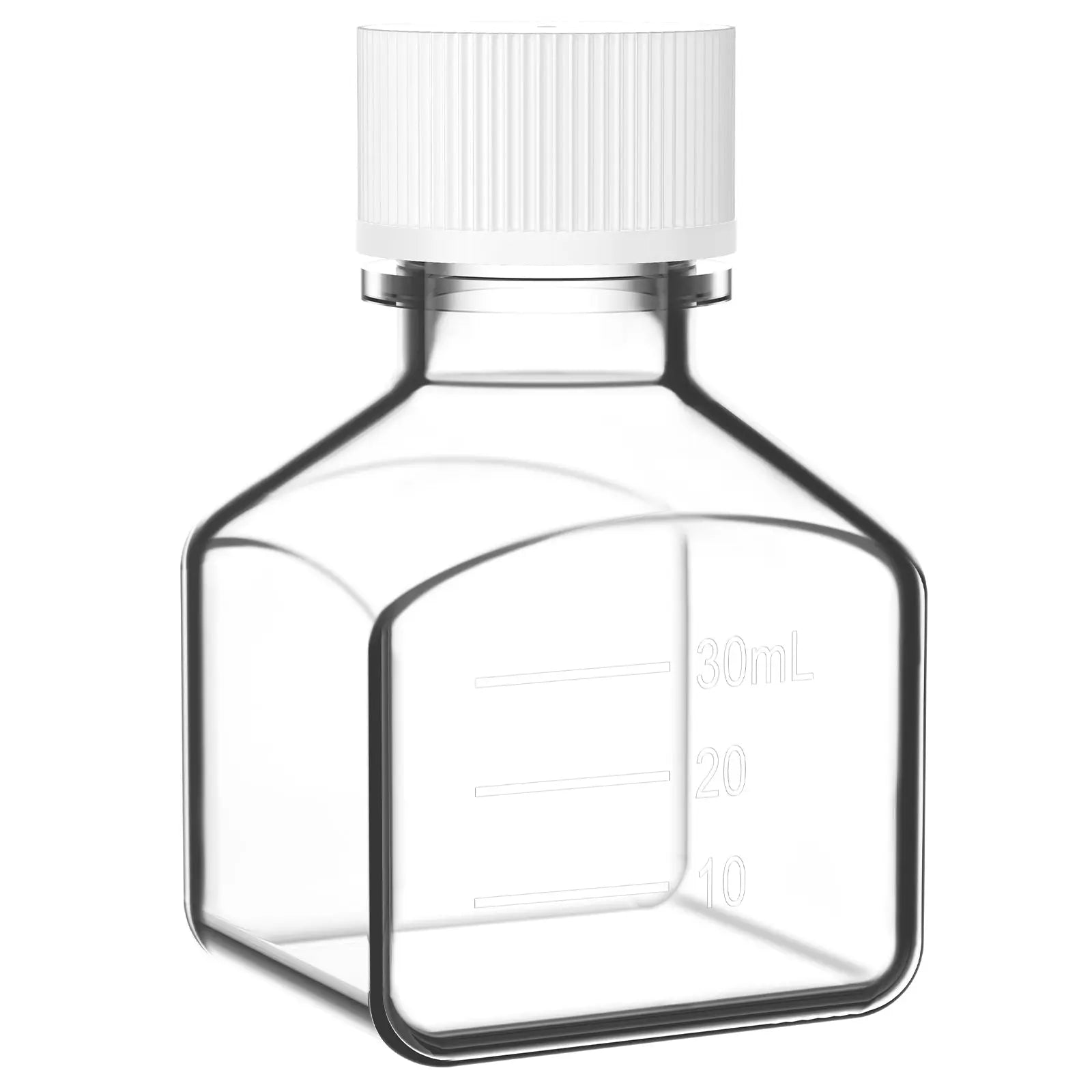 PET PETG square media bottle sterile leak-resistant laboratory bottle with HDPE cap 30–1000 ml capacity StonyLab