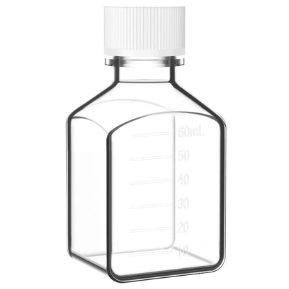 PET PETG square media bottle sterile leak-resistant laboratory bottle with HDPE cap 30–1000 ml capacity StonyLab