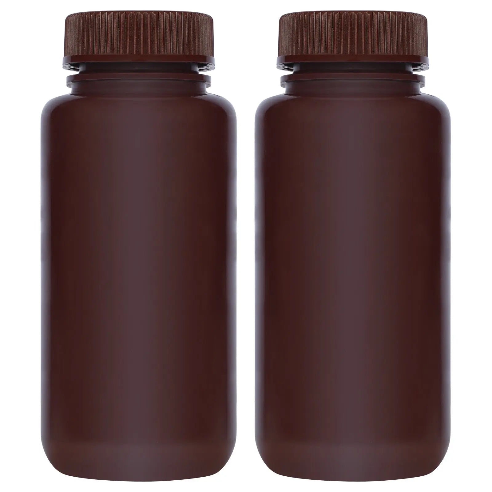 Alternative angle showing underlying build quality of StonyLab PP Amber Wide Mouth Reagent Bottle
