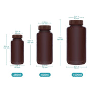 Close-up view showing the precise design and material of StonyLab PP Amber Wide Mouth Reagent Bottle