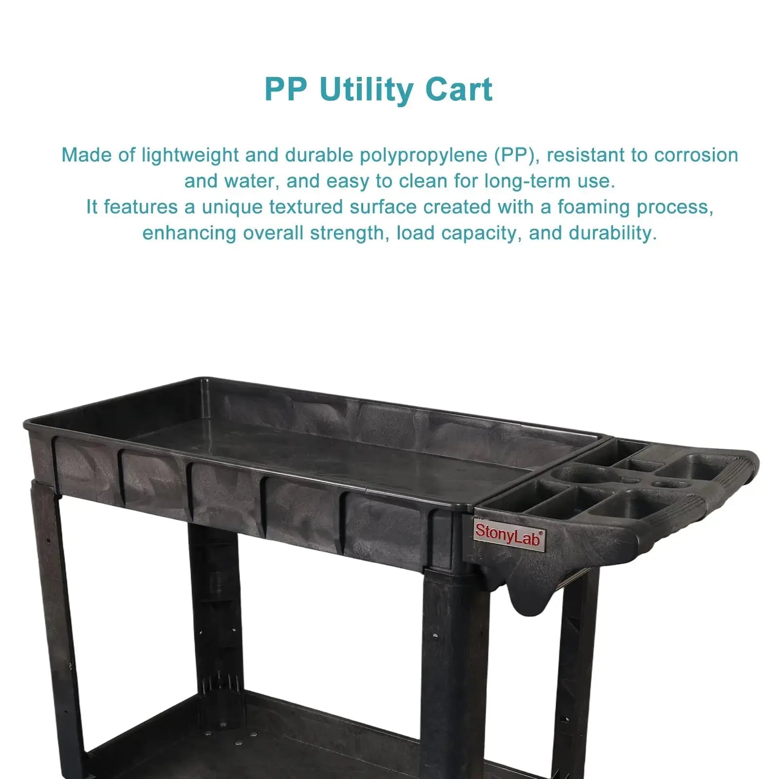 StonyLab PP Utility Cart heavy duty chemical processing configuration