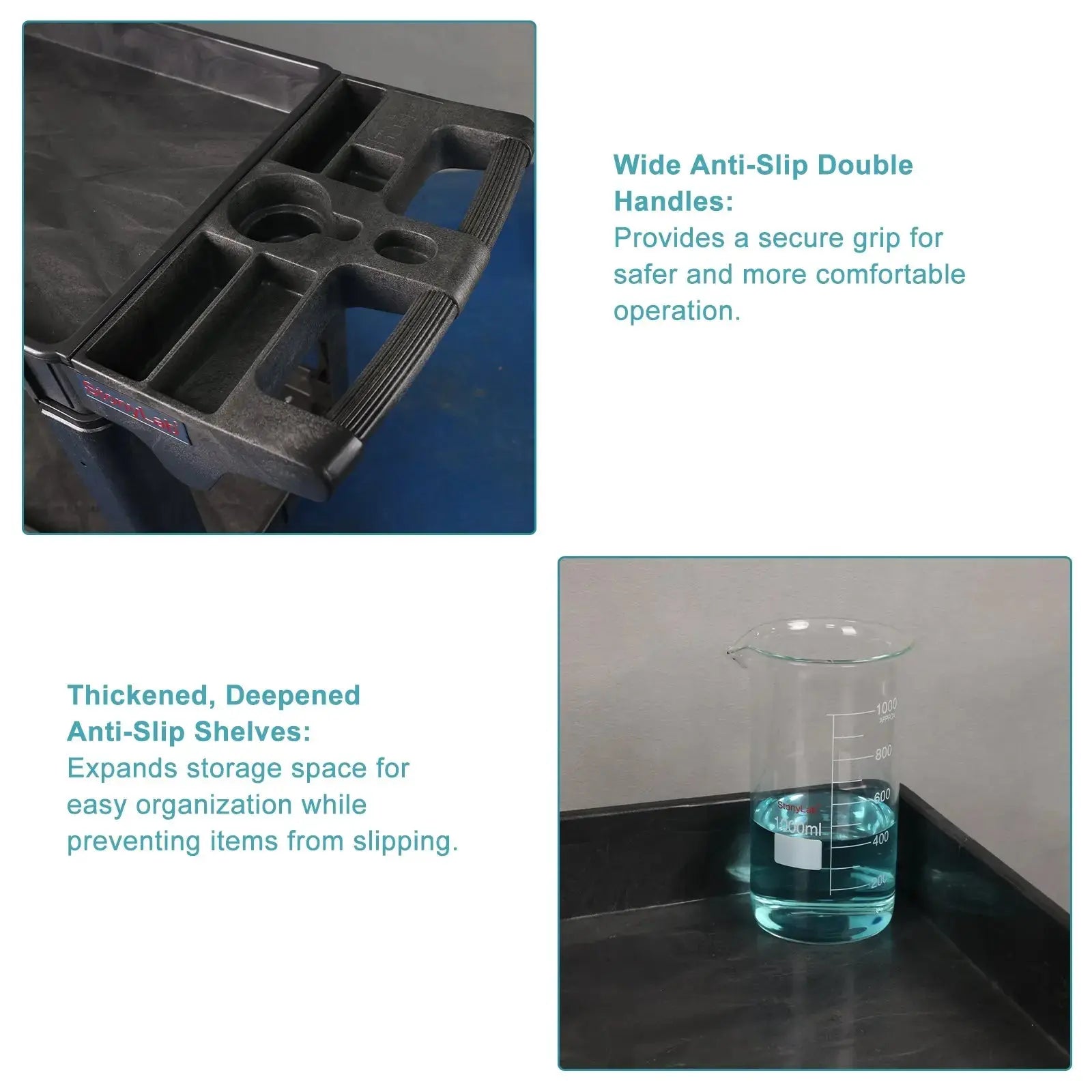 Detailed structural assembly component for StonyLab PP Utility Cart