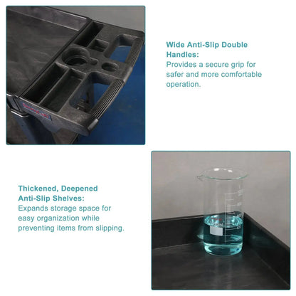 PP Utility Cart, 2-Shelf, 103x79.5x86.5 cm