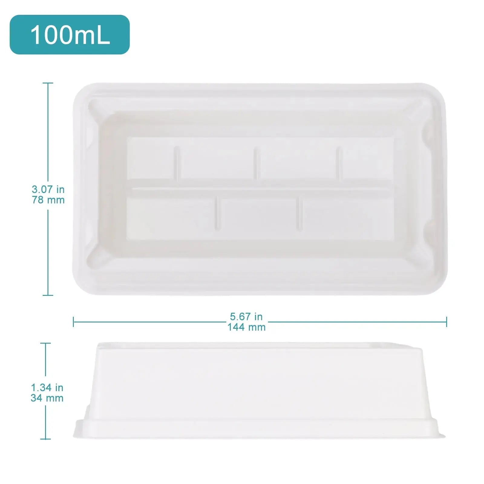 Side view and dimensional layout of the durable StonyLab PS Reagent Reservoir with Graduated Markings