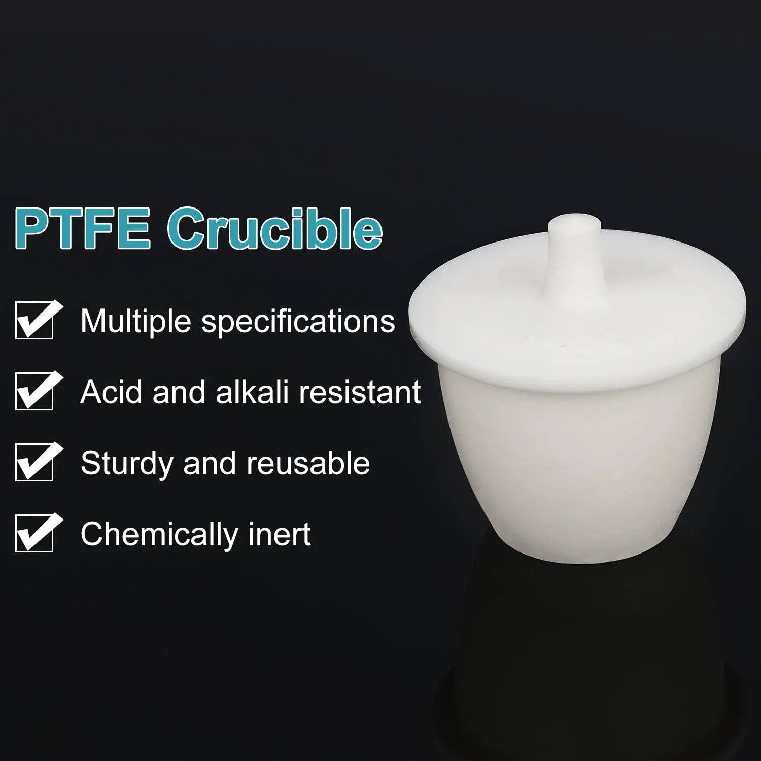 PTFE Teflon Crucible Cup Beaker with Lid for Laboratory - StonyLab