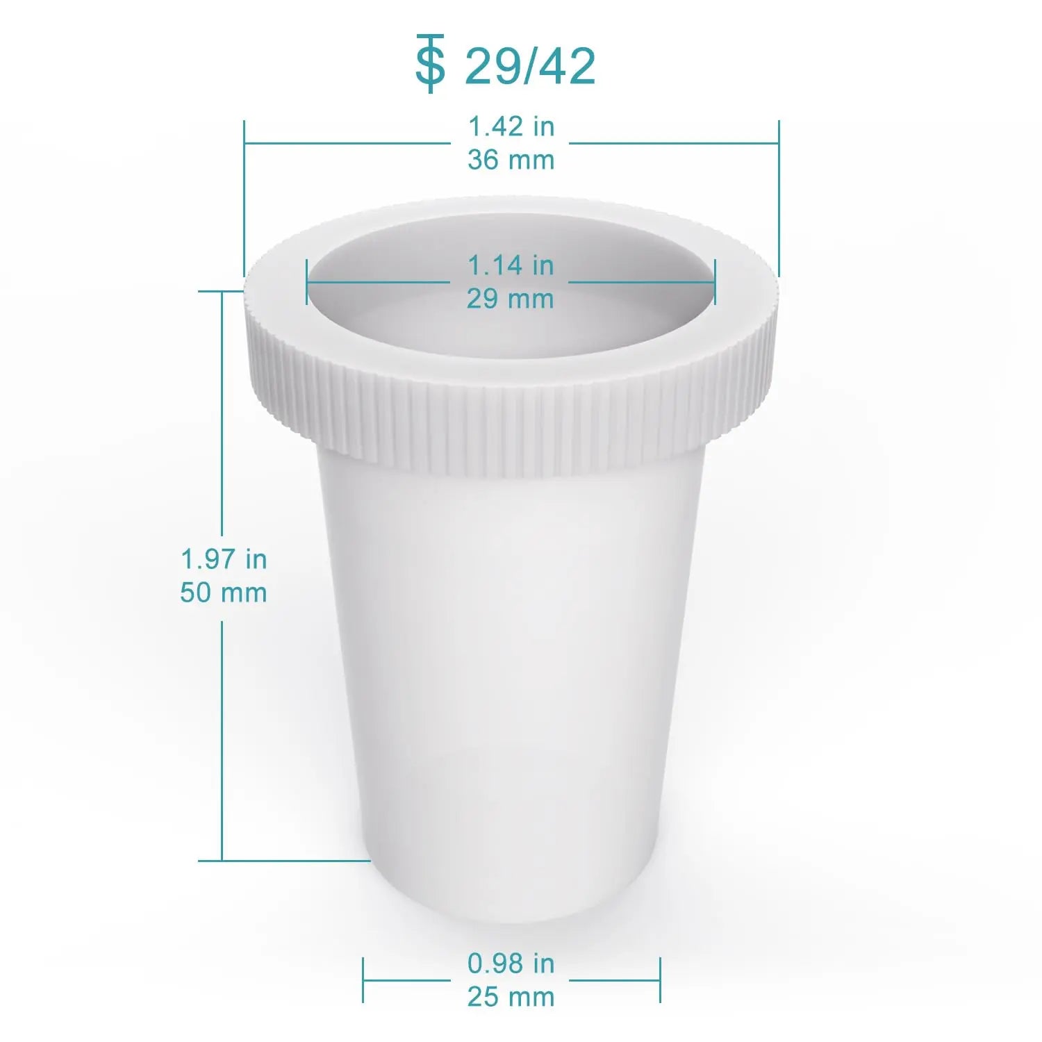 Side view and dimensional layout of the durable StonyLab PTFE Joint Sleeve