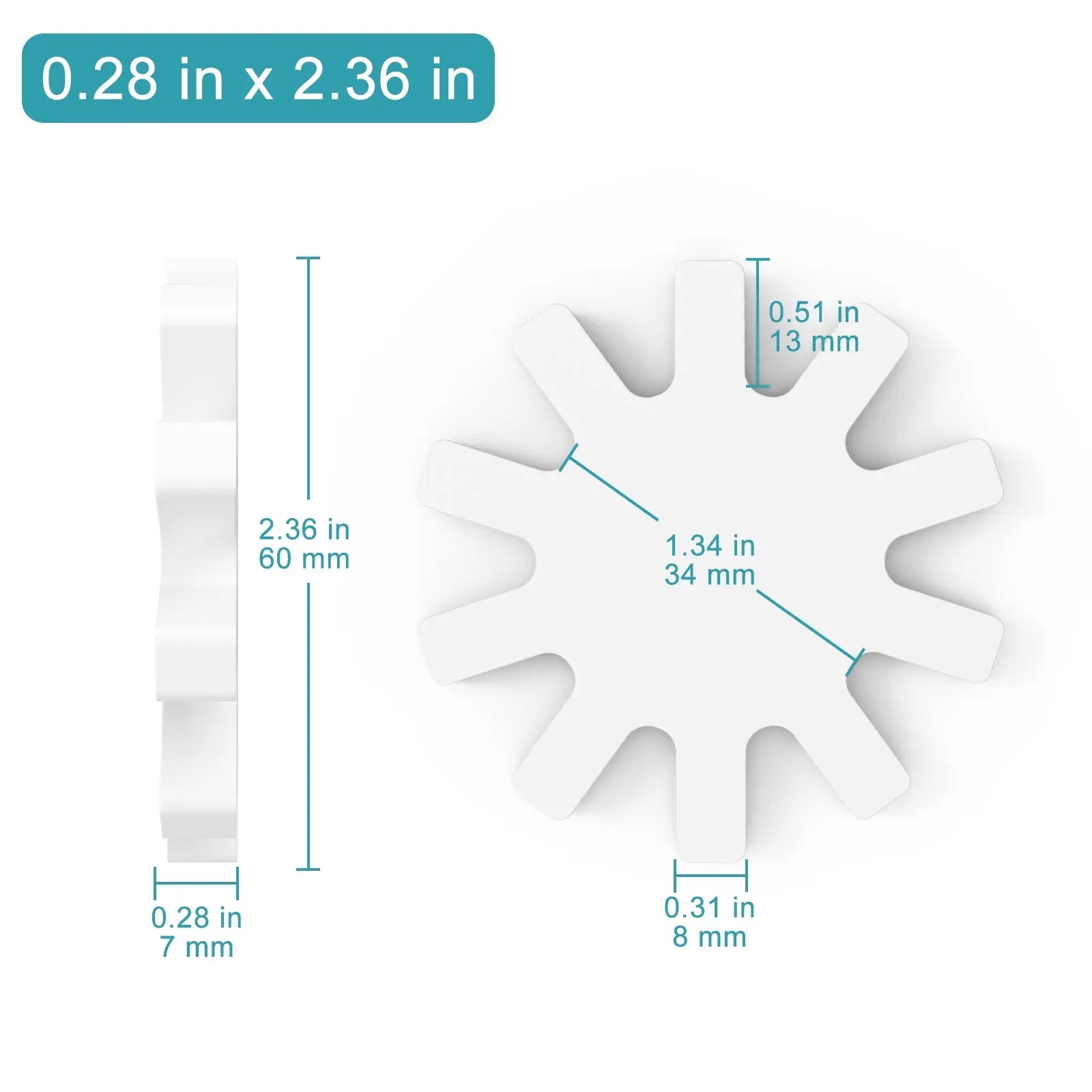Side view and dimensional layout of the durable StonyLab PTFE Magnetic Stir Bar
