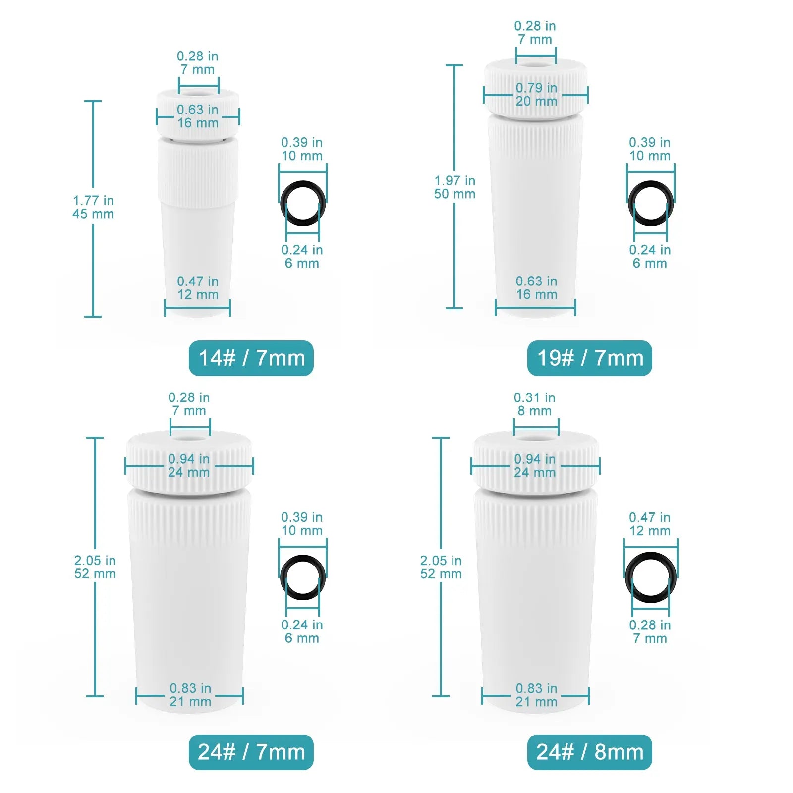 Close-up view showing the precise design and material of StonyLab PTFE Stirring Plug
