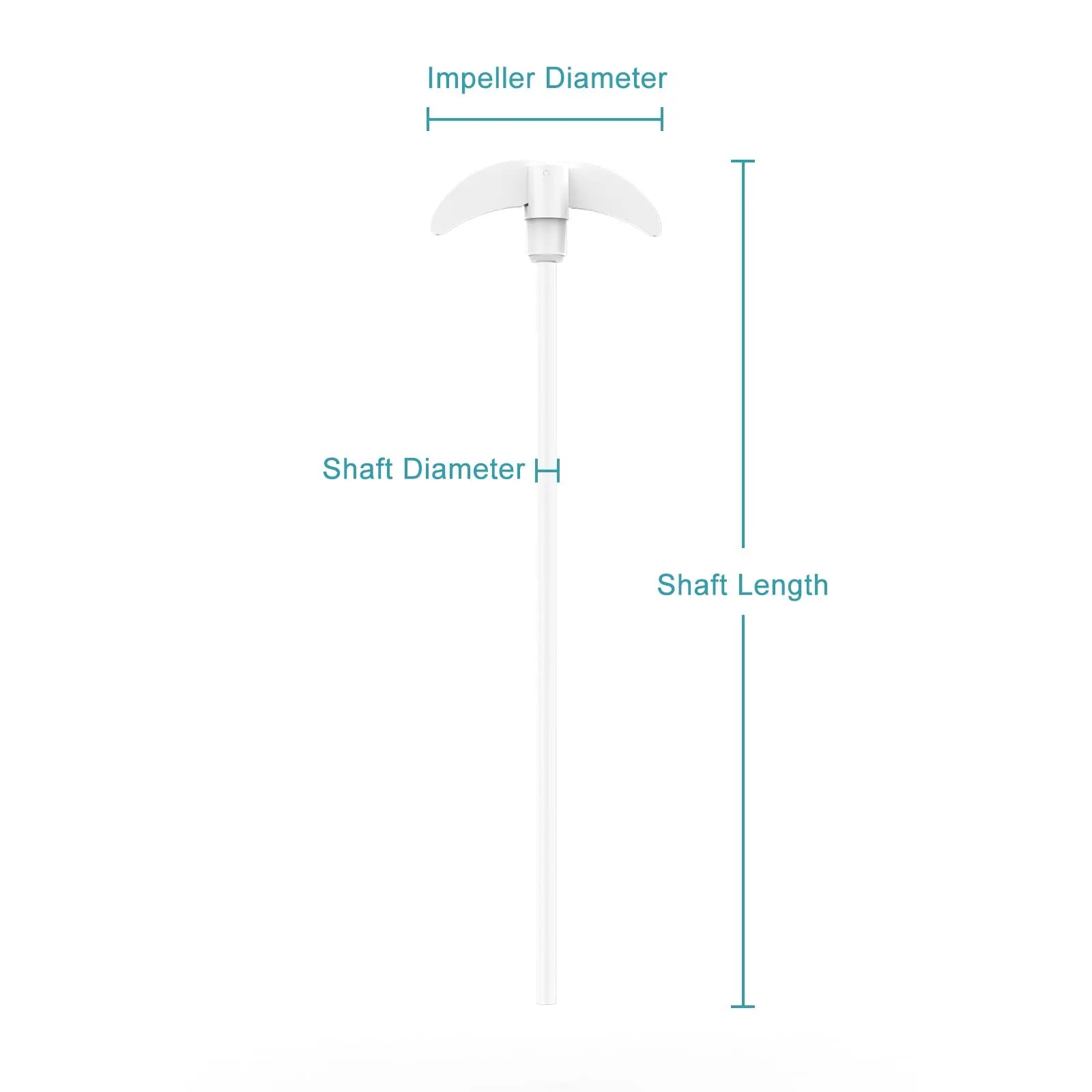 Close-up view showing the precise design and material of StonyLab PTFE Stirring Shaft with Foldable Paddle