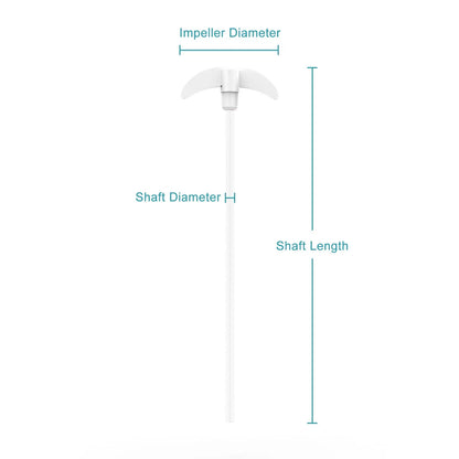 PTFE Stirring Shaft with Foldable Paddle, 7/8 mm Shaft Diameter, Length 85-400 mm, 2-Pack