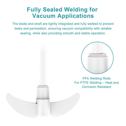 PTFE Stirring Shaft with Foldable Paddle, 7/8 mm Shaft Diameter, Length 85-400 mm, 2-Pack