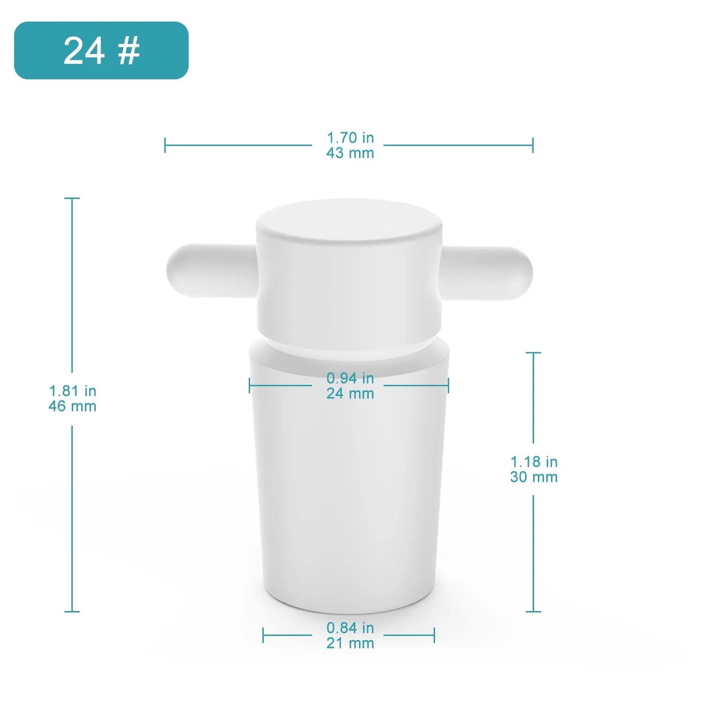 PTFE Stoppers with handle Stoppers