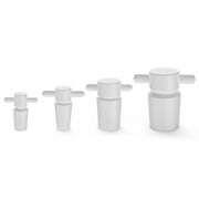 Side view and dimensional layout of the durable StonyLab PTFE Stoppers