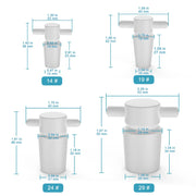 Close-up view showing the precise design and material of StonyLab PTFE Stoppers
