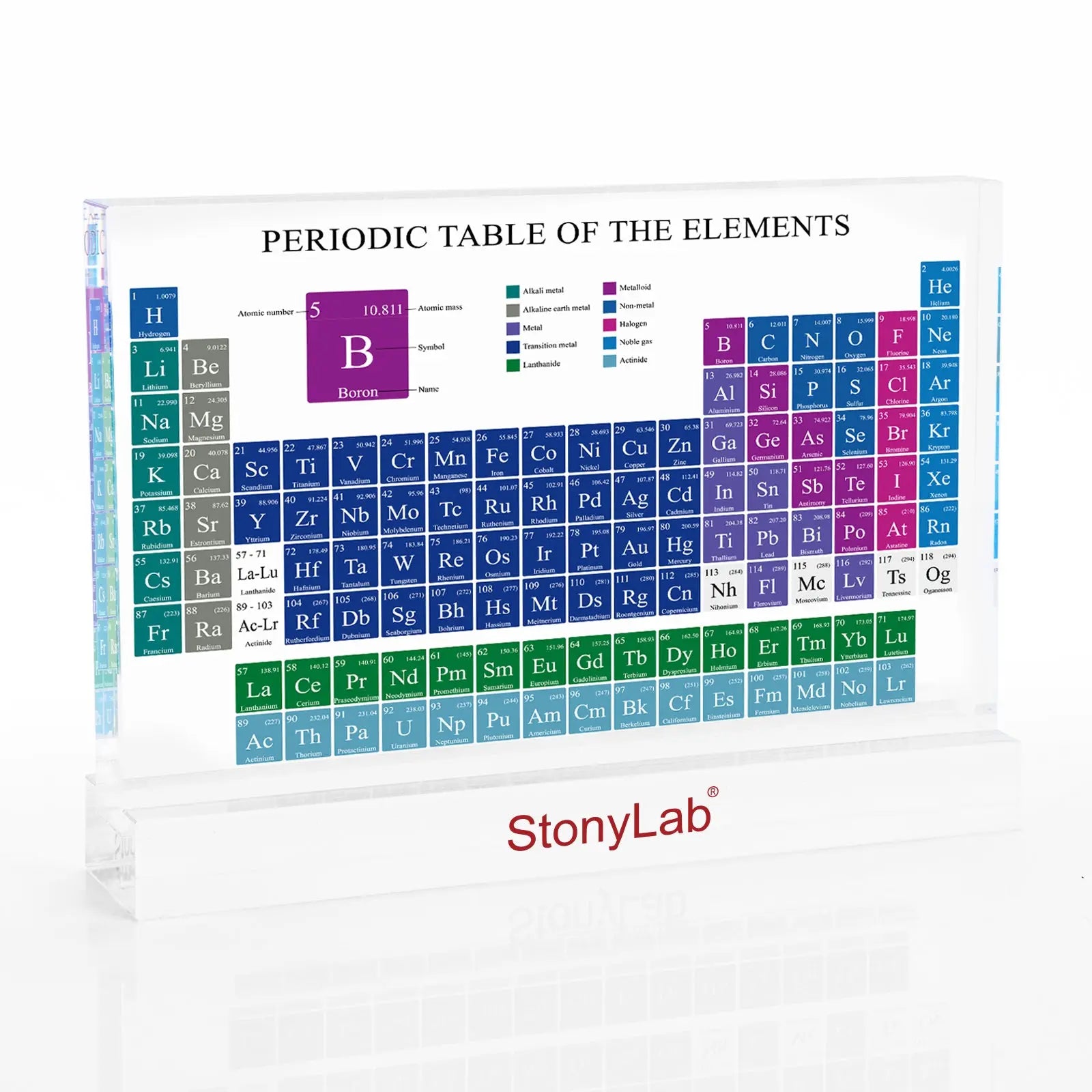 StonyLab Periodic Table with Real Elements Inside for professional laboratory applications
