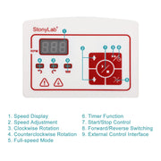 Control panel and digital status display setup of StonyLab Peristaltic Pump