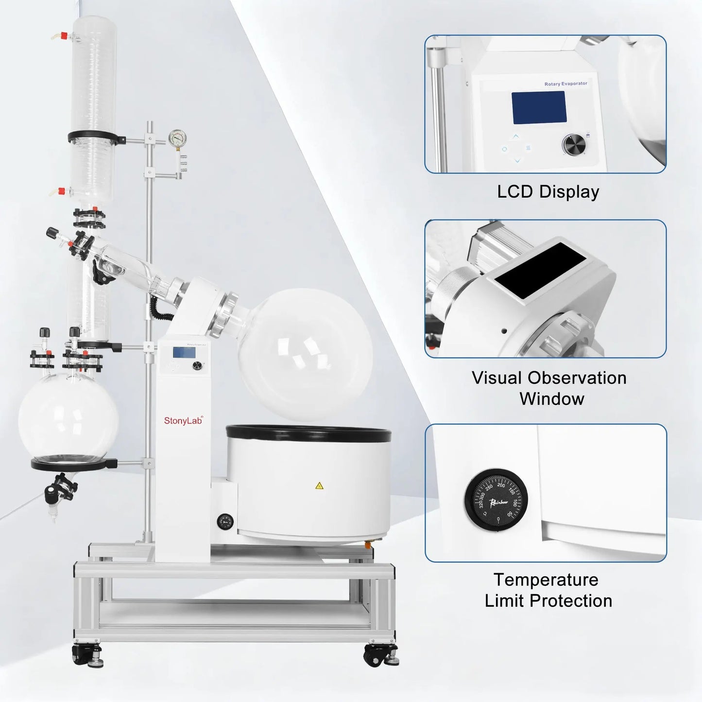 Pilot-scale Rotary Evaporator, 5-50L, 20-140 RPM, RT+5-180°C Temperature Range Rotary Evaporators