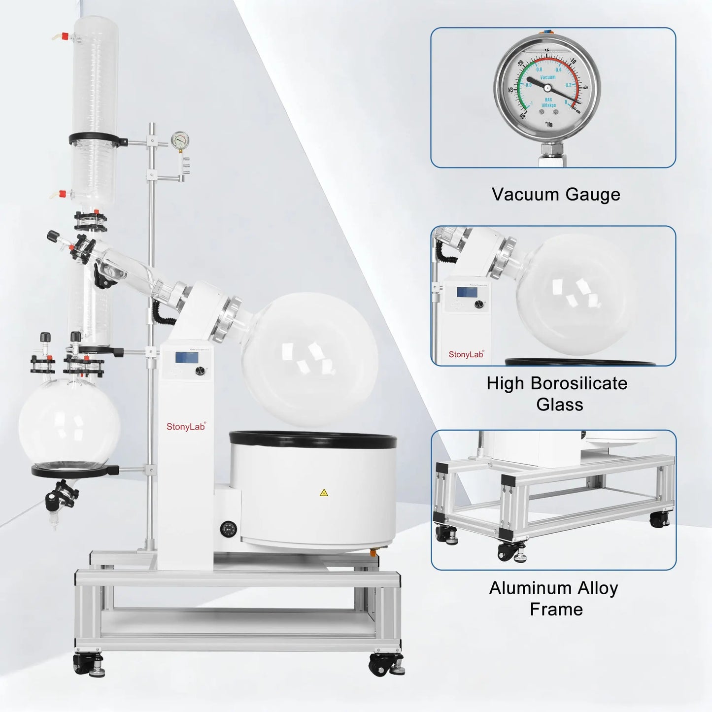 Pilot-scale Rotary Evaporator, 5-50L, 20-140 RPM, RT+5-180°C Temperature Range Rotary Evaporators