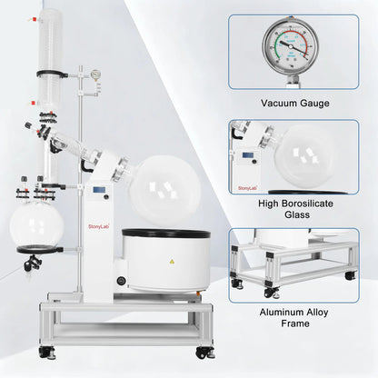 Pilot-scale Rotary Evaporator, 5-50L, 20-140 RPM, RT+5-180°C Temperature Range Rotary Evaporators