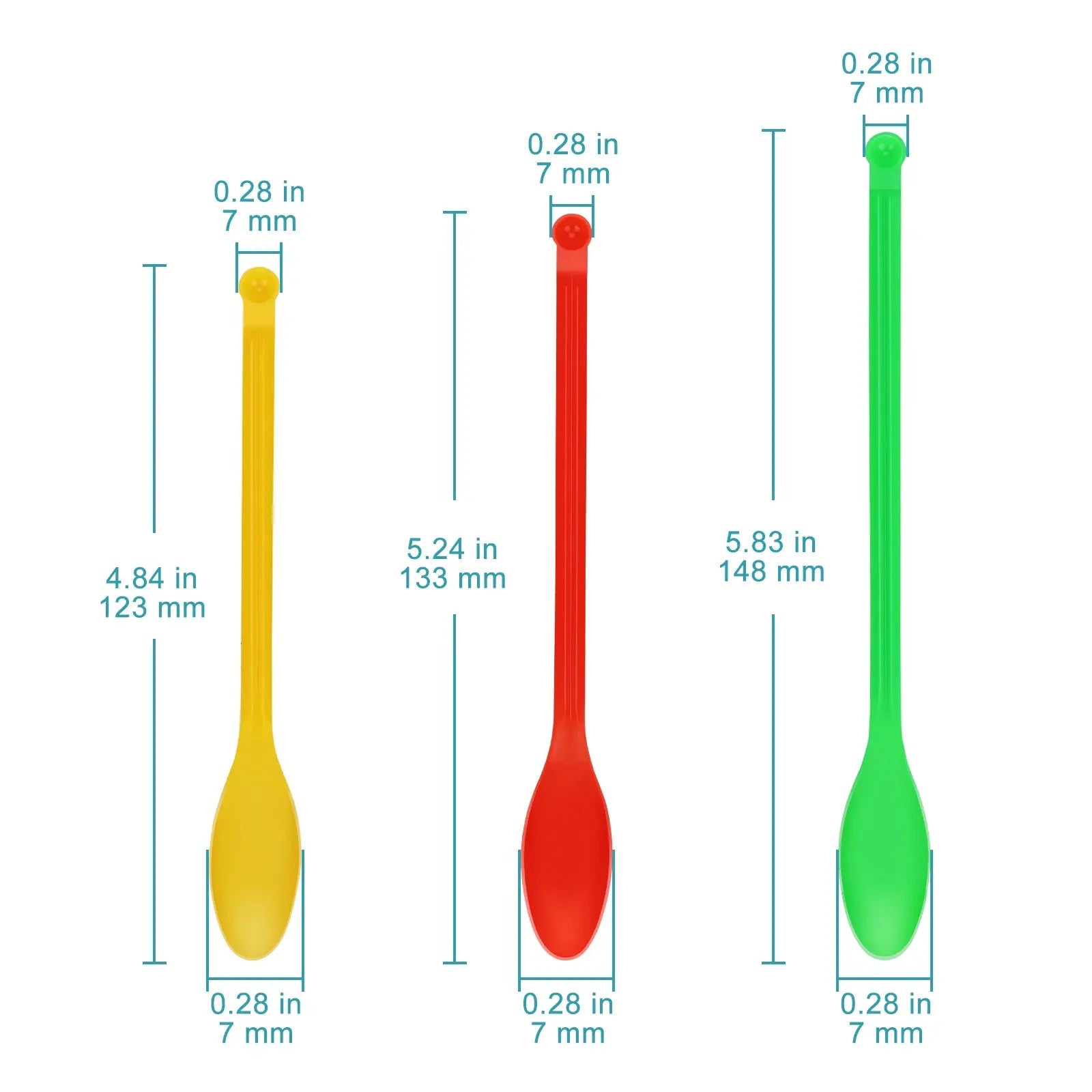 Close-up view showing the precise design and material of StonyLab Plastic Sampling Spoon Set