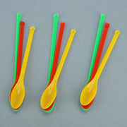 Alternative angle showing underlying build quality of StonyLab Plastic Sampling Spoon Set