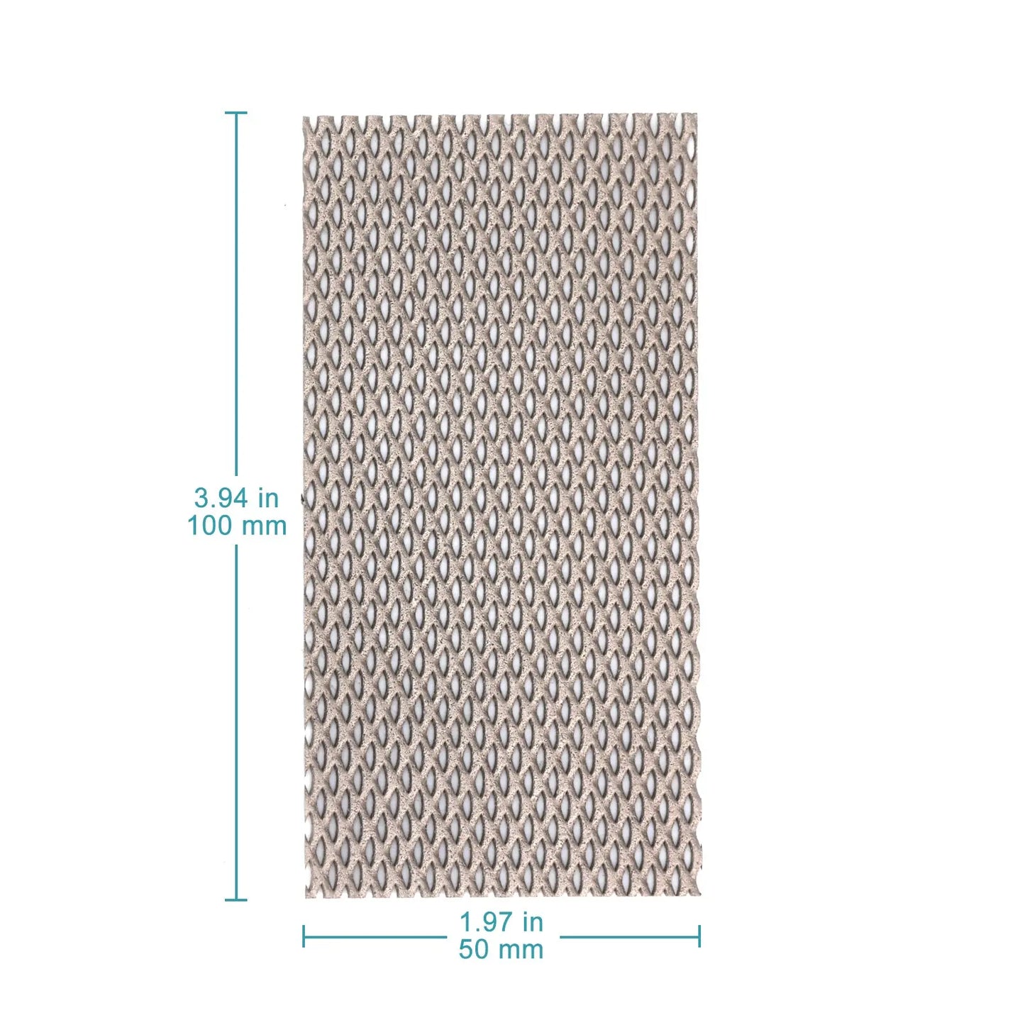 Platinized Titanium Mesh Electrode, 50 x 100 x 1 mm, for Electrolysis Anode or Cathode