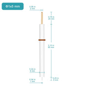 Side view and dimensional layout of the durable StonyLab Platinum Column Electrode