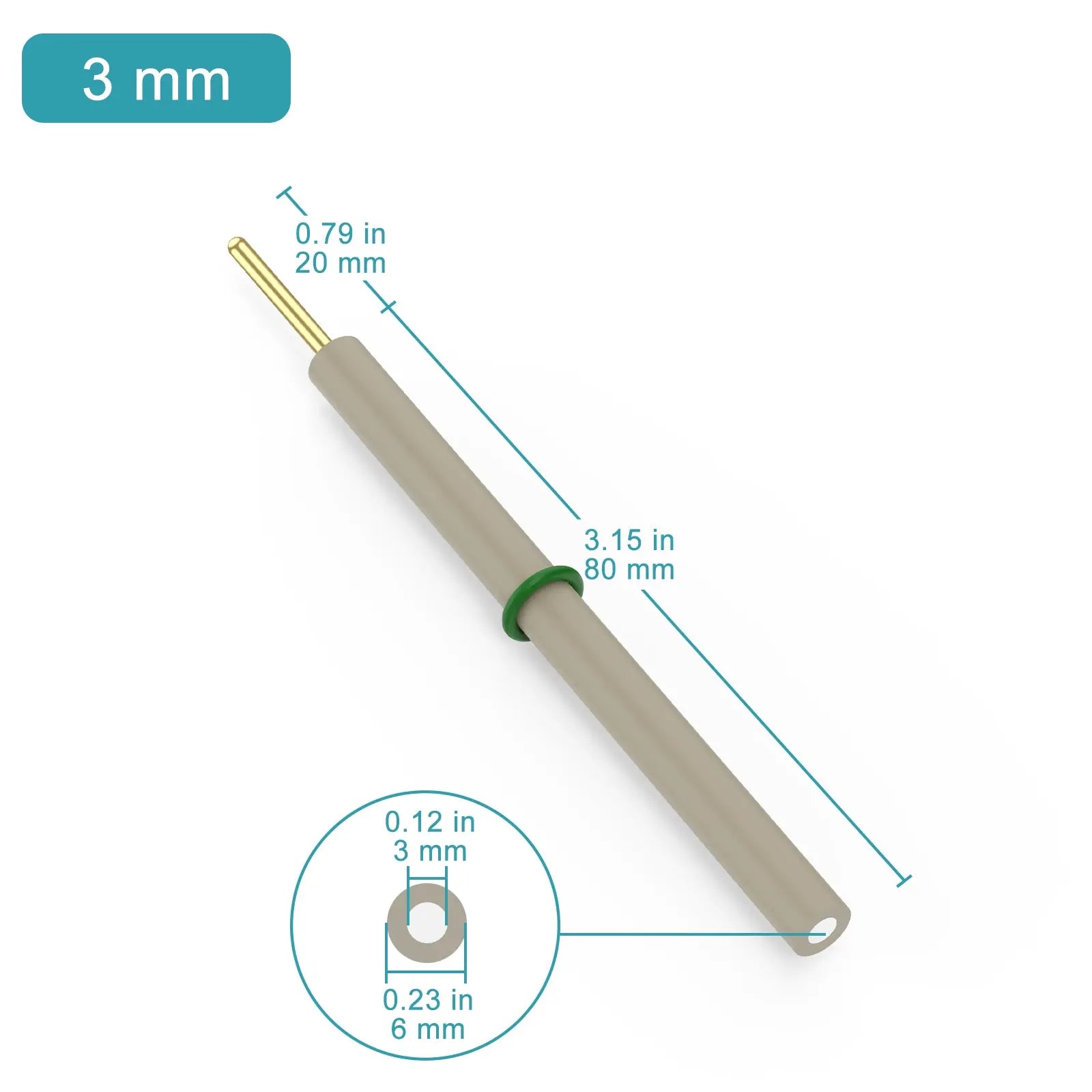Close-up view showing the precise design and material of StonyLab Platinum Disk Electrode