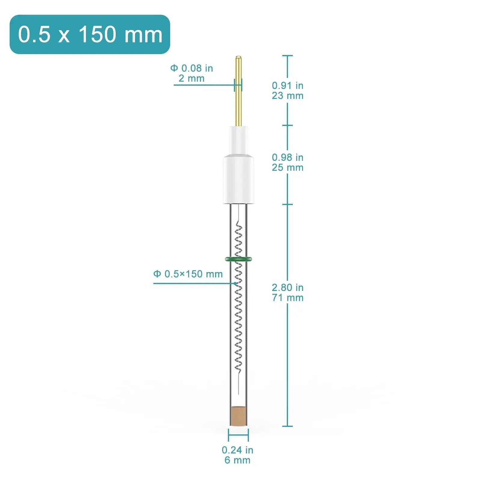 Platinum Ring Electrode with Salt Bridge, 0.5×150 mm, 99.99% Purity, SGS Certified - GDMS Tested