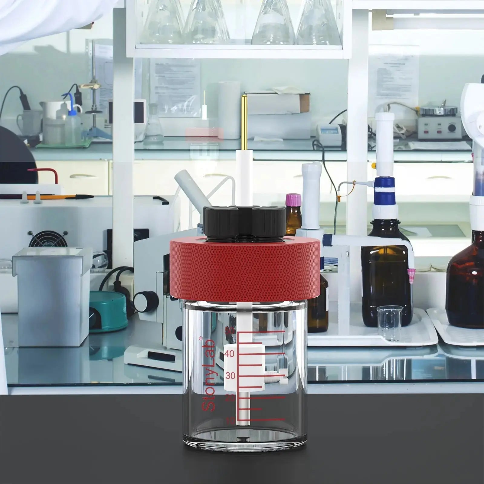 Alternative angle showing underlying build quality of StonyLab Platinum Sheet Cylindrical Electrode Holder