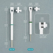 Side view and dimensional layout of the durable StonyLab Platinum Sheet Electrode Holder