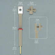 Side view and dimensional layout of the durable StonyLab Platinum Sheet Electrode Holder